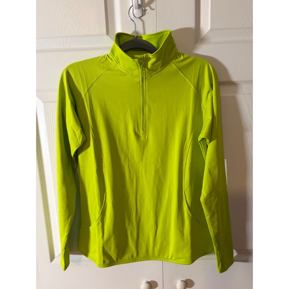Sport-Tek Womens Lime Green Quarter Zip Pullover Performance Top Size M